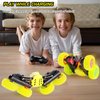 28°C Remote Control Car RC Car Toys for Boys 8-12, Rotating Stunt Cars with Headlight Wheel Light, Double-Sided Driving 360°Flips Rotating Car Toy for Boys Girls Birthday (Yellow)