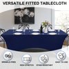 OutdoorLines Fitted Tablecloths Navy Table Clothes for 4 Foot Rectangle Table - Elastic Spandex Massage Bed Table Cover, Stretch Wrinkle Free Table Covers for Party, Wedding, Birthday, Banquet, Vendor