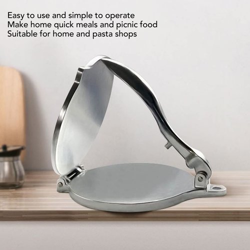 Tortilla Press, 7.7in Aluminum Alloy Rust Proof Leverage Principle Odorless Dough Press Heating Evenly Corrosion Proof Durable Easy to Clean Tortilla Maker for Homemade Flour, Tortillas