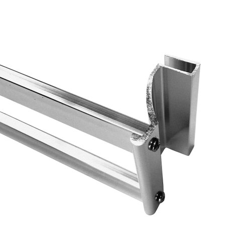 Gordon Glass Brushed Nickel Sliding Frameless Shower Door Double Towel Bar Kit - 24" Long