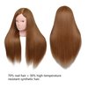 PERFEHAIR 22" Hair and Makeup Training Mannequin Head with 70% Real Hair, Cosmetology Manikin Doll Head for Girls Practice Face Make Up, Hair Styling-Light Brown