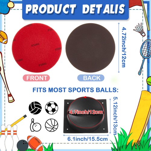 7 Pieces Bowling Sanding Pads Cup Set, Including 6 Resurfacing Polishing Kit Bowling Ball Grit Pads Bowling Ball Cup Bowling Ball Stand Bowling Ball Holder for Bowling Sports Ball Cleaning Display