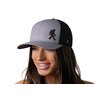HAKA Sasquatch Hat, Bigfoot Embroidered Trucker Hat, Outdoor Hat for Men & Women, Adjustable Baseball Cap, Mesh Snapback, Golf Hat (Grey/Black)