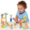 CoComelon JJ & Friends Wood Block Set, 30-Pieces, Recycled Wood, Officially Licensed Kids Toys for Ages 18 Month by Just Play