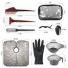 25 Pcs Hair Dye Kit, Hair Tinting Bowl Dye Brush Ear Cover Clips Gloves Storage Bag DIY Salon Disposable Hood and gloves, Home Use Hair Coloring Bleaching Hair Dryers Hair Dye Coloring Tools Set