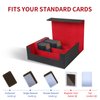 STYLIFING Card Deck Case for Trading Cards, 1800+ MTG Deck Box with Card Supporters & Divider Tabs, Trading Card Storage Box Fits For for YuGiOh, MTG, TCG and Sport Cards (Black & Red)