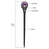 Ebony Wood Chopstick Hairpin Hair Fork Crystal Amethyst Labradorite Handcraft Gift for Her