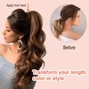 ELIO Ponytail Hair Extensions, 16Inches Long Wavy Ponytail Hairpieces Claws Ponytail Extension Drawstring Ponytail Synthetic Hair Extension Ponytail for Women Girls (Golden Blonde)