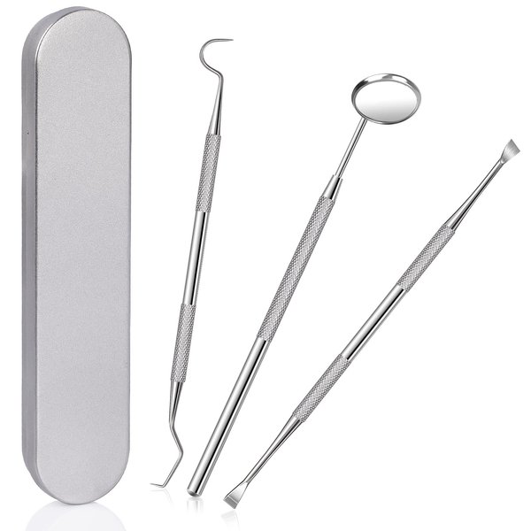 Dental Tools, Sopito 3PCS Teeth Cleaning Tools Stainless Steel Dental Scraper, Scaler Pick Plaque Remover Set…