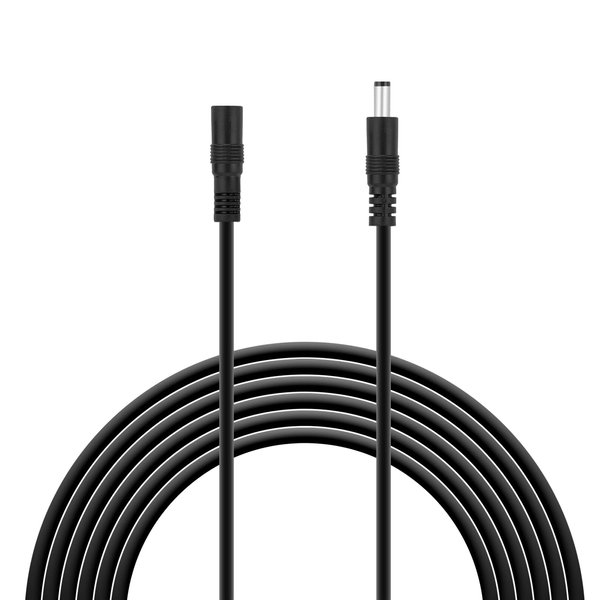 SIM&NAT LED Solderless Extension Power Cord 20AWG 10 Feet Male to Female 5.5mm x 2.1mm DC Extension Power Cable for 5050/3528 LED Strip String Light, CCTV