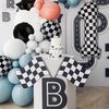 40 Inch Checkered Number Balloon 1 Black and White Race Car Birthday Balloons Baby Hippie Smile Party One Happy Dude Balloons Shower Boys 1st Birthday Race Car Theme Party Decor Supplies 5 Pcs