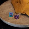 48 PCS MTG Counter Dice Magic The Gathering Counters Status Tokens Starry Sky Life D6 Dice Set for MTG Cards Game Night Accessories (Turquoise&Lilac, Navy&Purple)