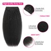 Kinky Straight Clip in Hair Extensions Real Human Hair 8Pcs 120g Kinky Clip Ins Full Head Brazilian Remy Hair Extensions for Women Natural Black Double Weft Hair Extensions Clip Ins 20 Inch