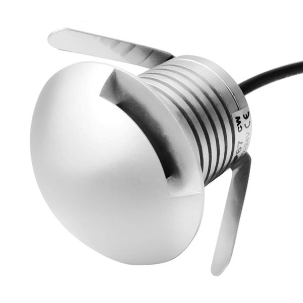CNBRIGHTER LED In-Ground Well Light,3W,12V-24V DC,IP67 Waterproof Aluminum,Directional Horizontally Outdoor Landscape Lightings,Side View Beam,Warm White (Q2-2 Way)