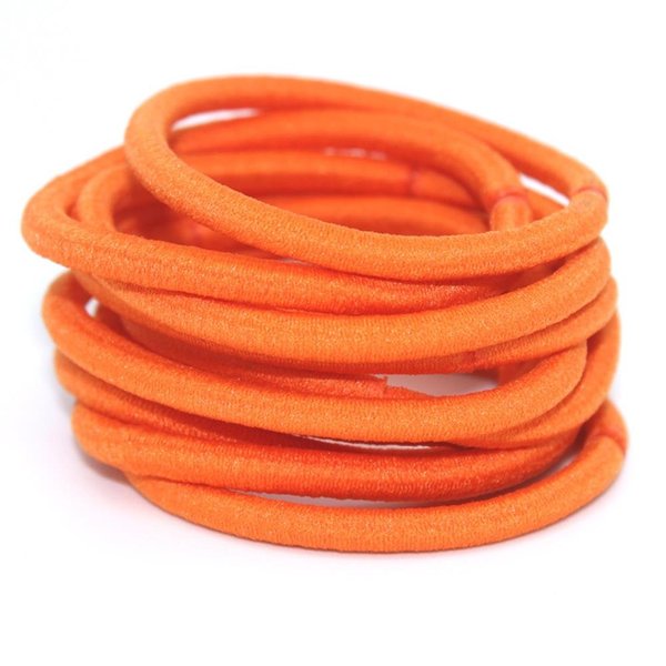 La Tartelette 4 mm Elastic Bands Hair Ties Children Rubber hair headbands - 20 Pcs (Orange)