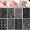 354pcs Temporary Tattoo Stencils, 16 Sheets Tattoo Stencil Kit for Women Girls and Kids, Reusable Face and Body Paint Stencils Kit for Birthdays Halloween Christmas Party Favor Supplies