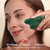 Rena Chris Gua Sha Facial Tools, Natural Jade Stone Guasha, Manual Massage Sticks for Jawline Sculpting and Puffiness Reducing, Scraping Massage Tool, Skin-Care Tool (Green)