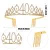 Black Gold "40 & Fabulous"Sash & Rhinestone Tiara Set, 40th Birthday Gifts for Women, Birthday Sash/Tiara for Women's 40th Birthday Party Decoration (Black 40th)