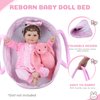 BABESIDE Reborn Baby Dolls Bassinet Foldable Baby Doll Crib Bed Soft Doll Carrier Doll Accessories with Handle for 17-22 inch Baby Dolls Girls (Pink)
