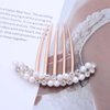 Andelaisi Boho Crystal Pearl Hair Comb Wedding Bridal Rhinestone Hair Clip Comb Shiny Rhinestone Crystal Bridal Comb Clip Vintage Pearl Hair Comb Headpiece Headwear for Women (Style A)