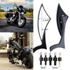 Black 8mm/10mm Motorcycle Spear Blade Rear View Side Mirrors for Cruiser Chopper Sportster Dyna Softail Street Bike Scooter Dirt Bike
