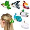 Yussti Birds Hair Claw Clips for Bird Lovers Animal Hair Claw Clips for Short Long Hair Peacock Swan and Swallow Claw Clips Brooch Gift Idea for Women Girls 6 Pcs