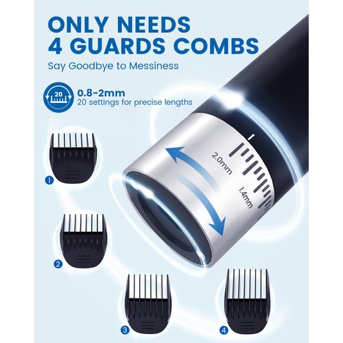 SUPRENT® Hair Clippers for Men-Cordless Hair Trimmer with Ceramic Blade, USB-C Rechargeable Beard Trimmer, 5 Adjustable Speed Settings, Hair Cutting Kits for Beginner