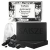 SAISZE Activated Charcoal Soap Bar for Hormonal Acne and Oil Skin, Natural Black Soap Paraben and Sulfate-Free, 8 Ounce