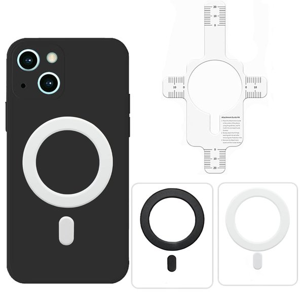 Cuniadwne Mag Safe Magnetic Stickers, 2 Pcs Case Magnet Sticker, Strong Magnetic Wireless Charging Magnet Sticker Magnet Circle for iPhone for iPhone 8 to 13 Full Range Case Accessories Black