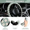 Frienda Cute Steering Wheel Cover Flower Steering Wheel Cover Floral Steering Wheel Cover for Girls with 4 Pieces Cute Flowers Car Air Vent Clips for Women Girls Car Decorations(Fresh Pattern)