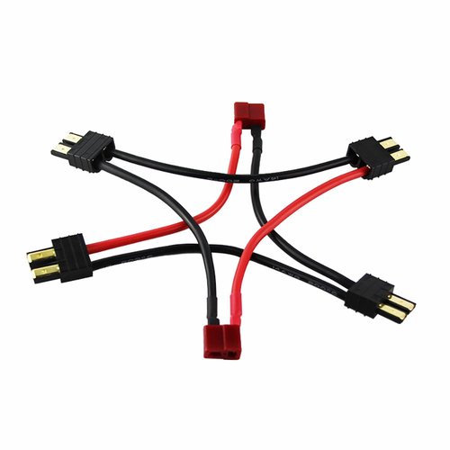 OliYin 2pcs Compatible with TRX 2-Male to Deans 1-Female Series Connector Adapter Cable Wire 14awg 3.93in for RC LiPO(Pack of 2)