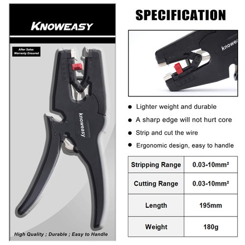 Wire Stripper, knoweasy Wire Stripper Tool with Cutter and 2 in 1 Wire Stripping Tool Works for Electronic,Electric,Automotive from 32 to 7 AWG
