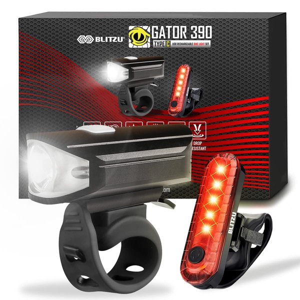Bike Lights for Night Riding, USB-C Rechargeable Bike Lights Front and Back, Waterproof Bicycle Light for Cycling Safety, Bike Headlight, Tail Light Reflectors Set, Long Battery Life, Easy to Install