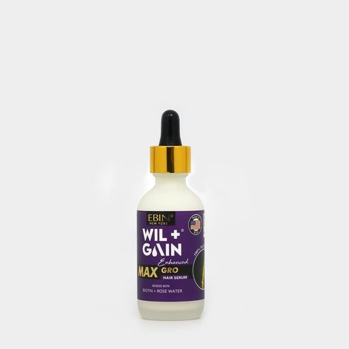 EBIN NEW YORK Enhanced Hair Serum | Biotin + Rose Water| Hair Serum for Growth, Thicker and Fuller Looking Hair | 100% Natural OIl Wil+Gain Max Gro Hair Serum 2oz/ 60ml (Serum Enhanced)