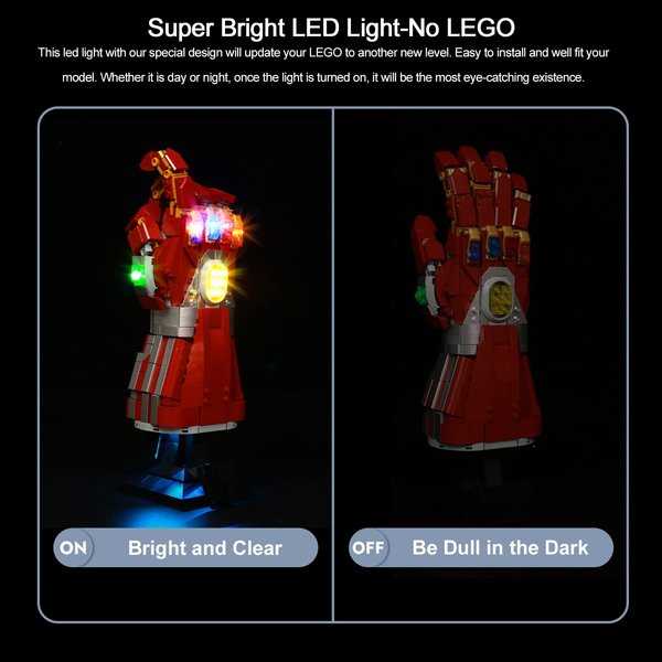 BrickBling Electric Light, Multi-Color Changeable Base, Shining Stones, Perfect for Display, Compatible with LEGO 76223