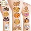Cookie Temporary Tattoos 8 Sheets 82PCS Milk and Cookies Party Decorations Supplies Favors Candyland Theme Birthday Cute Stickers Christmas Gifts for Boys Girls Class School Prizes Carnival