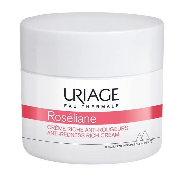 Uriage Roseliane Redness Relief Face Cream 1.7 fl.oz. | Hydrating Moisturizer for Sensitive Skin Prone to Redness | Soothes and Decrease visible Redness | Makeup Base, Non Comedogenic