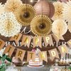 Brown Party Decorations Cream Tan Brown Rustic Natural Birthday Decorations Paper Fans Tissue Paper Pom Poms Rustic Wedding Baby Shower Birthday Party Decoration