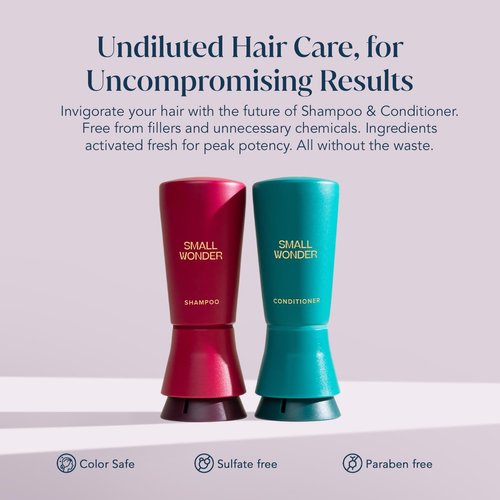 SMALL WONDER Signature Shampoo and Conditioner Set (50-80 Washes) – Sulfate Free, Paraben-Free, Color-Safe, Powder to Creamy Lather Formula (Signature Shampoo & Conditioner Set)
