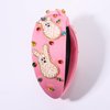 CEALXHENY Easter Headbands for Women Beaded Carrot Rabbit Bunny Headbands Colorful Happy Easter Headband White Pink Rhinestone Jeweled Knotted Headband Spring Easter Hair Accessories Gifts (Bunny D)