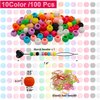 GENLEAS 100Pcs Silicone Hair Beads for Kids Girls Braids, 10 Color Silicone Beads for Hair, Colorful Rubber Pony Beads Kit