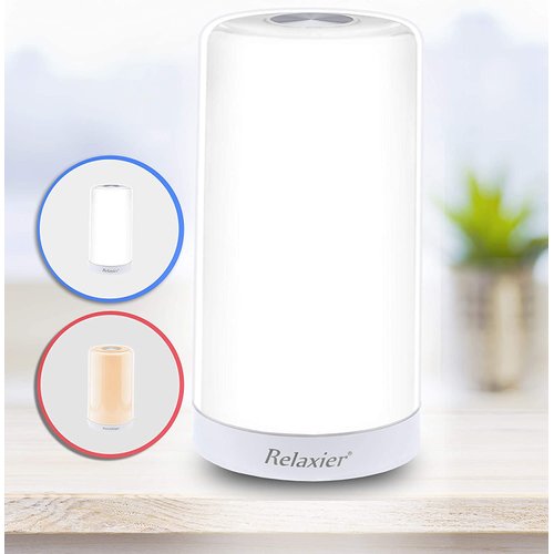 RELAXIER - Light Therapy Lamp, Happy Lamp, Happy Therapy Light, 10,000 LUX UV-Free 360-degrees Sunlight Lamp, Sun Light, Fight Off Winter Blues, Mood Light, Touch Control Daylight Lamp -1802F