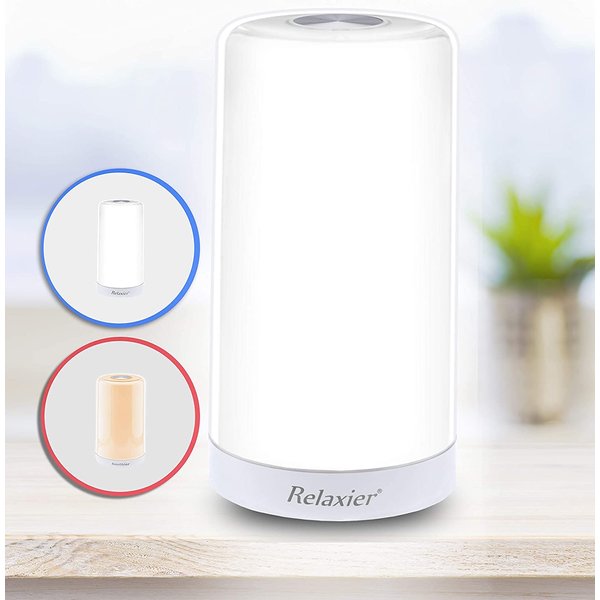 RELAXIER - Light Therapy Lamp, Happy Lamp, Happy Therapy Light, 10,000 LUX UV-Free 360-degrees Sunlight Lamp, Sun Light, Fight Off Winter Blues, Mood Light, Touch Control Daylight Lamp -1802F