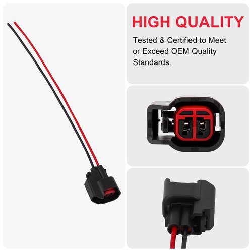 Fuel Injector Pigtail Connector Plug Wire EV6 EV14 Fit for Ford F-150 F-250 Crown Victoria Mustang Pigtail Harness (8 Pcs)