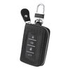 Car Key Fob Case for Replacing Old Key Fob Cover,Genuine Leather Car Key Case Holder with Key Ring & Keychain (Black)