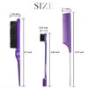 adorisla Adjustable Elastic Bands and Brush Set Lace Melting Band Melt Straps Lace Frontal Wig Wrap Strips for Wigs and Hair Brush Set Edge Brush and Comb for Edge Control Wig Purple