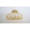 Generic Medium size vanilla blonde pearl white marbled hair claw clip