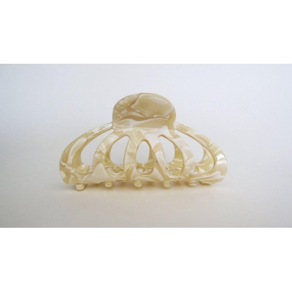 Generic Medium size vanilla blonde pearl white marbled hair claw clip