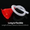 Flexible Fuel Funnel with Long Hose Plastic Small Wide Mouth Filling Funnel Car Funnel for Engine Oil Gas Fuel Gasoline Diesel Water Fluid Liquid Transmission Red (1)