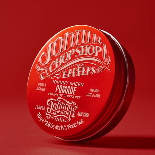 JOHNNY'S CHOP SHOP Original Sheen Men's Hair Pomade Strong & Slick Hold, Moisturizing Oil Blend, Long Lasting High Shine Barber Recommended 2.64 oz